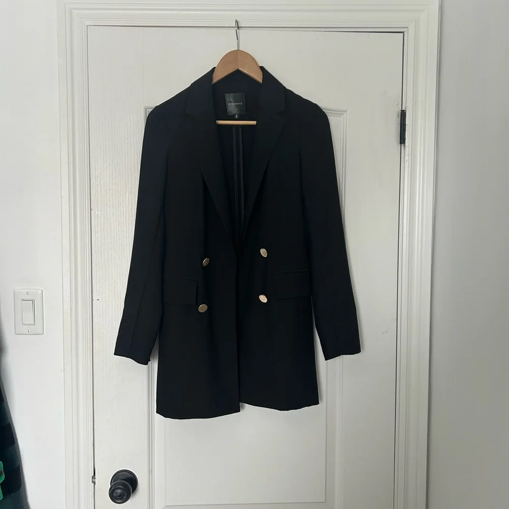 Dynamite Elegant Black Blazer with Gold Accents - Picture 2 of 4